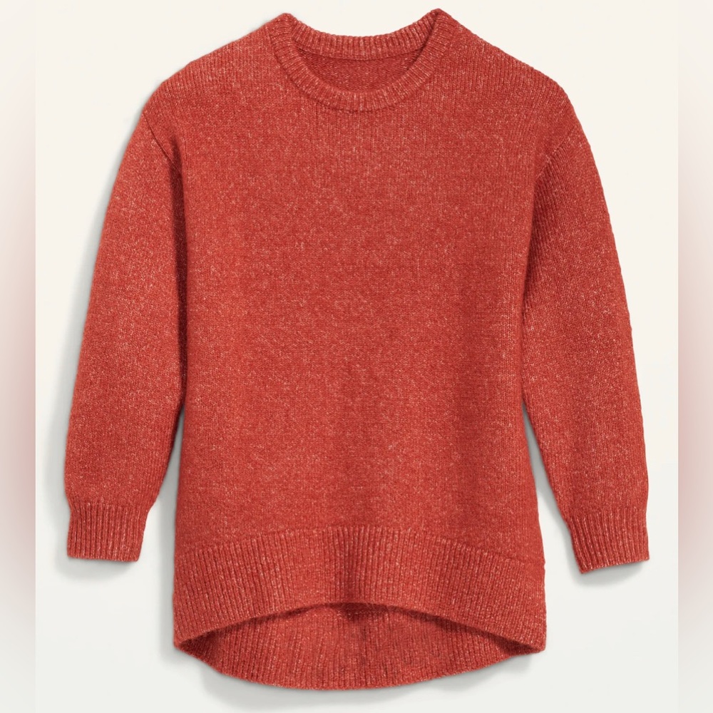 BRAND NEW! - Cozy Plush-Yarn Cocoon Tunic Sweater w/ Long Drop-Shoulder Sleeves